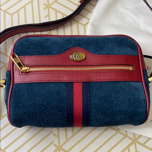 GUCCI Suede Calfskin Web Mini Ophidia w Box Duster - Picture 4 of 16